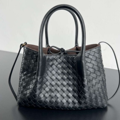 BV トートバッグ レザー ハンドバッグ 編み込み 15×24×12cm