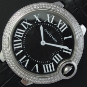 CARTIER バロンブルー 46mm 316Fステンレス ブラック文字盤 ご信頼老舗