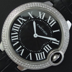 CARTIER バロンブルー 46mm 316Fステンレス ブラック文字盤 ご信頼老舗