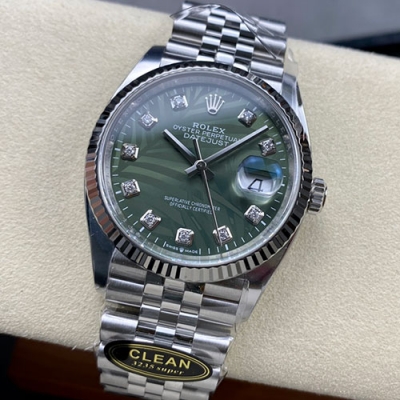 ROLEX M126234 CLEAN製 36mm グリーンパーム 3235自動巻き