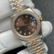 ROLEX M279381RBR デイトジャスト 28mm チョコレート 10Pダイヤ