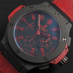 HUBLOT ビッグバン クロノグラフ 赤革ベルト 新品入荷