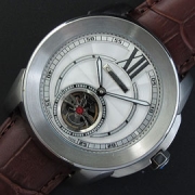 CARTIER カリブル ドゥ Asian 21600振動 クロノメーター ホワイト 硬質クリスタル 人気モデル