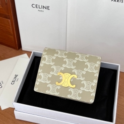 CELINE トリオンフ 名刺入れ カーフレザー レディース 10.5×8×3.5cm
