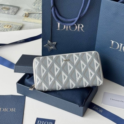 DIOR ジッピーウォレット カーフレザー メンズ 19.8×11×2.5cm