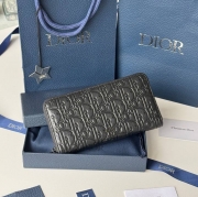 DIOR ジッピーウォレット カーフレザー メンズ 19.8×11cm