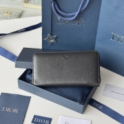 DIOR ジッピーウォレット カーフレザー メンズ 19.8×11×2.5cm