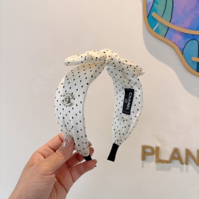 シャネル スタイル ヘアバンド ドット