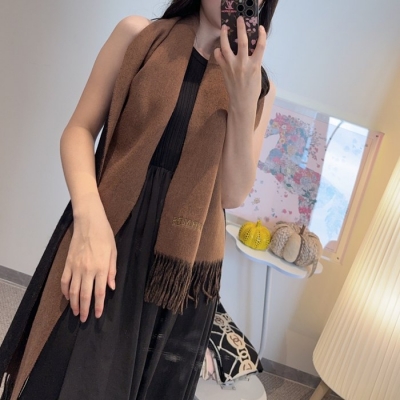 エルメス パリコレクション両面カシミヤスカーフ 180x30