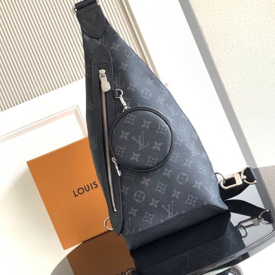 LOUIS VUITTON デュオ ショルダーバッグ カーフレザー メンズ 20×42×6cm