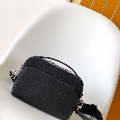 LOUIS VUITTON アベニュー メッセンジャーバッグ タイガ レザー メンズ 22.5×16×7.5cm