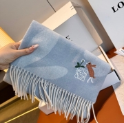 ロエベ めったに見ない優しい色合い。両面配色。カシミヤ 30 x 180cm