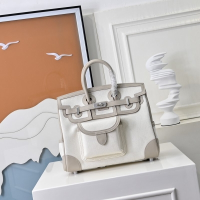 HERMES バーキン 25 カーゴ キャンバス×スウィフト レディース 25×20×13cm