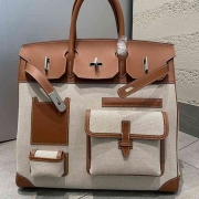 HERMES HAC 40 カーゴ キャンバス×スウィフト メンズ 40×30×15cm