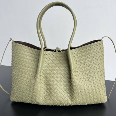 BV トートバッグ レザー ハンドバッグ 編み込み 23×43×14.5cm