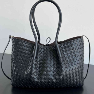 BV トートバッグ レザー ハンドバッグ 編み込み 34×20×14cm