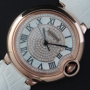 CARTIER バロンブルー 白文字盤 一部ダイヤ 18Kピンクゴールド 在庫即発