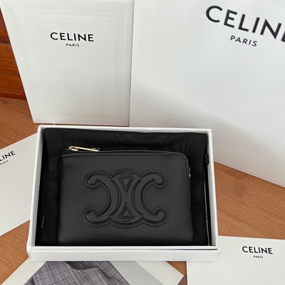 CELINE トリオンフ コインケース カーフレザー レディース 13×9×1cm