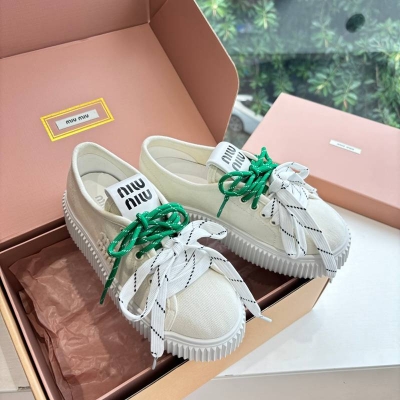 【MIUMIU】2026春夏新作NEWBALANCEコラボスニーカーキャンバススニーカーレディース