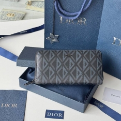 DIOR ジッピーウォレット カーフレザー メンズ 19.8×11×2.5cm