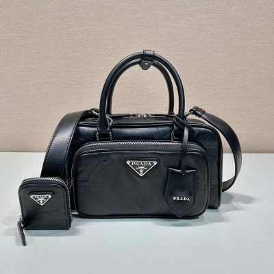 PRADA ボストンバッグ ラムスキン メンズ 24×12.5×7cm