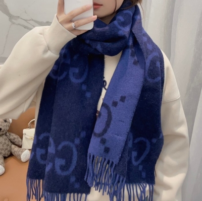 グッチ 新作 大G両面カシミヤスカーフ 45x200cm