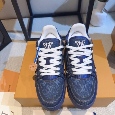 【LOUISVUITTON】トレーナースニーカーデニムスニーカーバスケットボールシューズメンズレディース