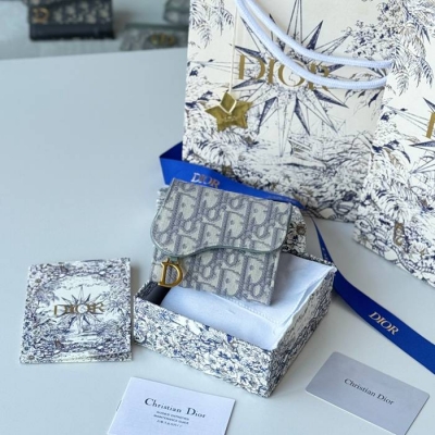 DIOR 三つ折り財布 レディース 10×8×2cm