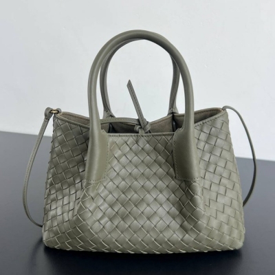 BV トートバッグ レザー ハンドバッグ 編み込み 15×24×12cm