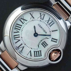 CARTIER バロンブルー 18Kピンクゴールドコンビ 魅力腕時計