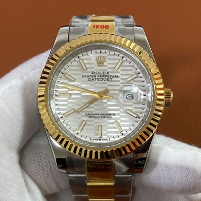 ROLEX 126333 デイトジャスト 41mm グレー デンフルーテッド