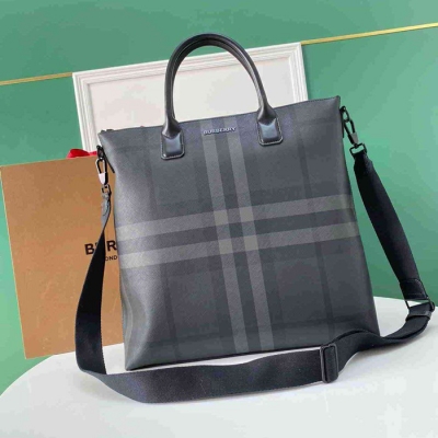 BURBERRY トートバッグ チャコールチェック メンズ 39×38×12cm