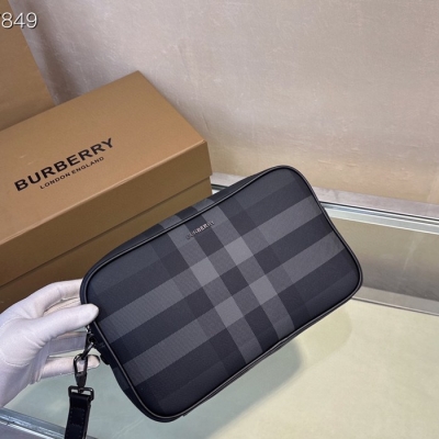 BURBERRY クラッチバッグ カーフレザー メンズ 26×16×6cm