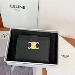 CELINE ヴィクトワール ショートウォレット カーフレザー レディース 10.5×8×2cm