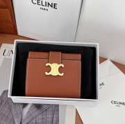 CELINE ヴィクトワール ショートウォレット カーフレザー レディース 10.5×8×2cm