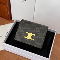 CELINE トリオンフ 名刺入れ カーフレザー レディース 10.5×8×3.5cm