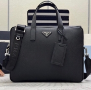 PRADA ブリーフケース サフィアーノレザー メンズ 36×28×4cm