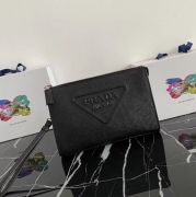 PRADA クラッチバッグ サフィアーノレザー メンズ 25×17×5cm