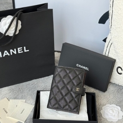 CHANEL パスポートケース カーフレザー ユニセックス 15×10×3cm