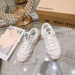 【MIUMIU】2024新作NEWBALANCE574コラボスニーカーデニムスニーカーレディース