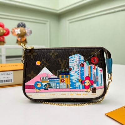 LOUIS VUITTON ミニポシェット アクセサリー モノグラム キャンバス レディース 15.5×10.5×4cm