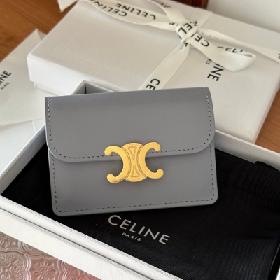 CELINE トリオンフ カードケース カーフレザー レディース 10.5×7×1cm