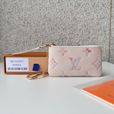 LOUIS VUITTON ポシェット クレ モノグラム レザー レディース 12×7×1.5cm