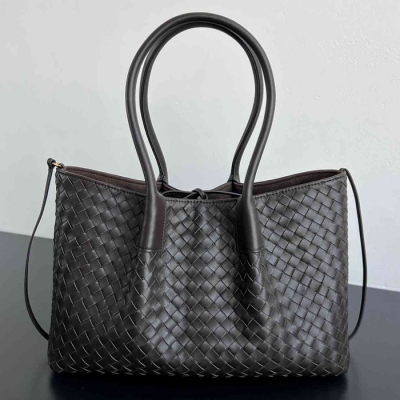 BV トートバッグ レザー ハンドバッグ 編み込み 34×20×14cm