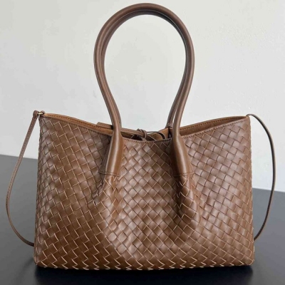 BV トートバッグ レザー ハンドバッグ 編み込み 34×20×14cm