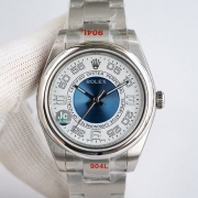 ROLEX 116034 オイスターパーペチュアル 39mm シルバーブルー 369 高級感