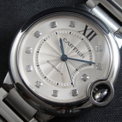 CARTIER バロンブルー Asain ETA搭載 自動巻き ホワイト文字盤 鏡面仕上げ 防水