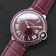 CARTIER バロンブルー ミディアム クォーツ搭載 ダークパープル サファイヤクリスタル 迅速対応