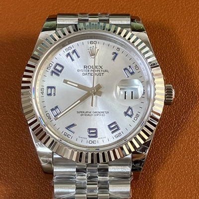 ROLEX 116334 デイトジャスト 41mm シルバーブルー アラビア 3235