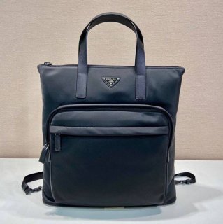 Prada メンズ ナイロン トートバッグ ナイロン ブラック 2VG098 サイズ:42x38x10cm